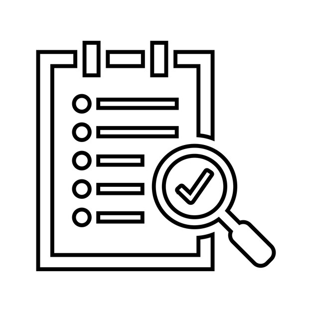 Ícono de línea de informe analítico Vector de esquema