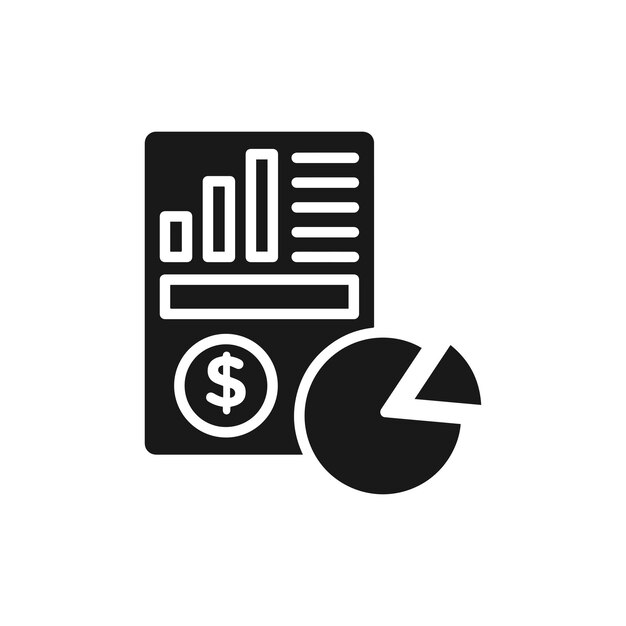 El icono de la línea del informe trimestral aislado sobre un fondo blanco