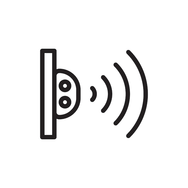 Icono de línea infrarroja aislado en fondo blanco