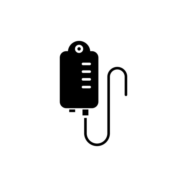 Icono de línea intravenosa aislado en fondo blanco