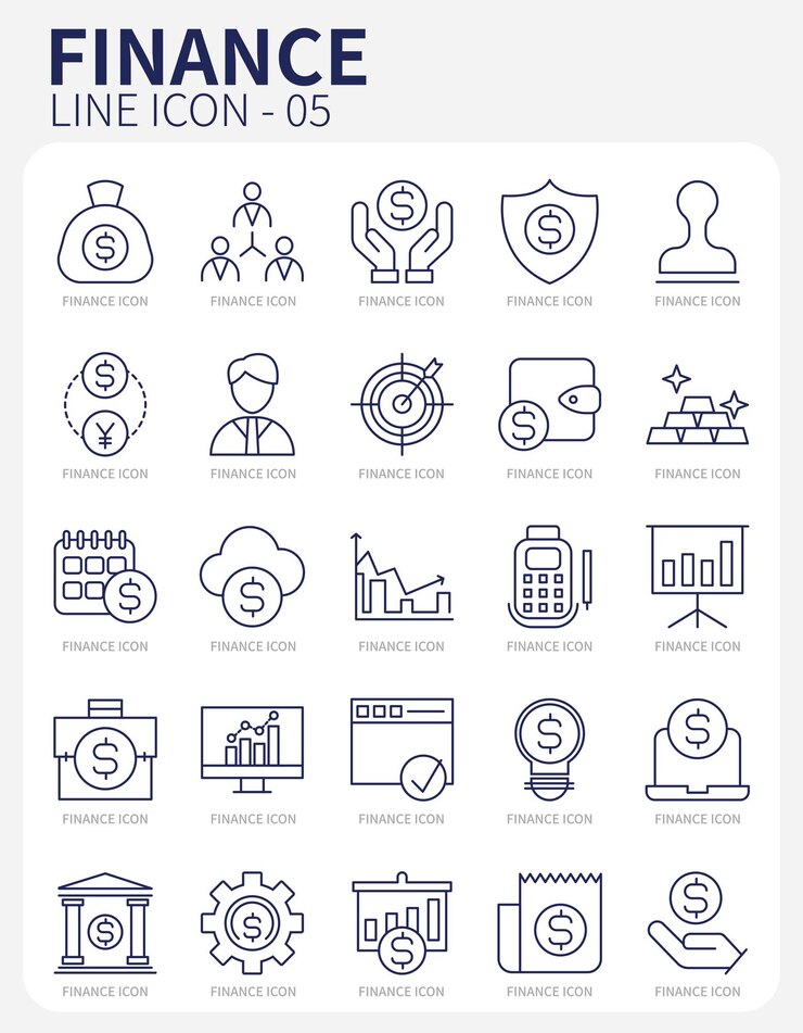 icono de línea de inversión de banco de finanzas