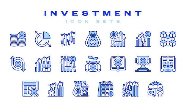El icono de la línea de inversión establece el icono del símbolo de premium creativo universal la plantilla del icono del signo vectorial