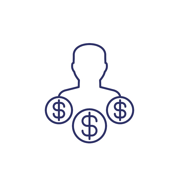 icono de línea de inversor de capital de riesgo