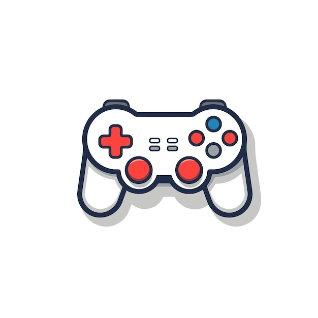 Icono de línea de joystick gamepad Color plano Ilustración vectorial