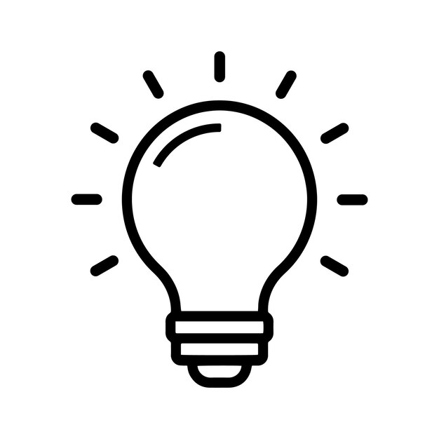Ícono de línea de lámpara Colección de íconos de lámpara de idea Vector de stock de estilo plano