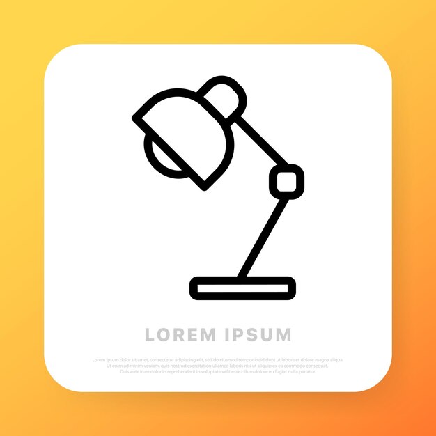 Icono de línea de lámpara de mesa Electrodomésticos eléctricos bombilla de luz oscura Concepto de tecnología Icono de línea vectorial para Negocios y Publicidad