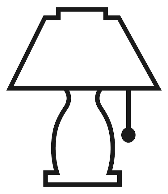 Icono de línea de lámpara de mesa Símbolo de luz de cabecera aislado sobre fondo blanco