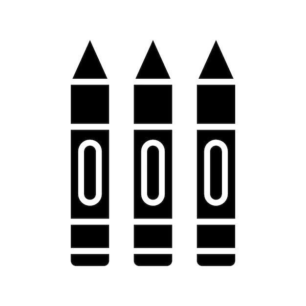 Icono de línea de lápiz de colores aislado en fondo blanco