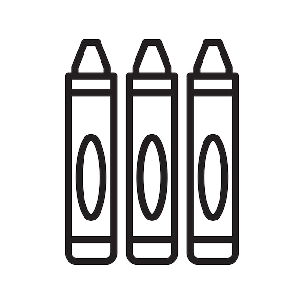 Icono de línea de lápiz de colores aislado en fondo blanco