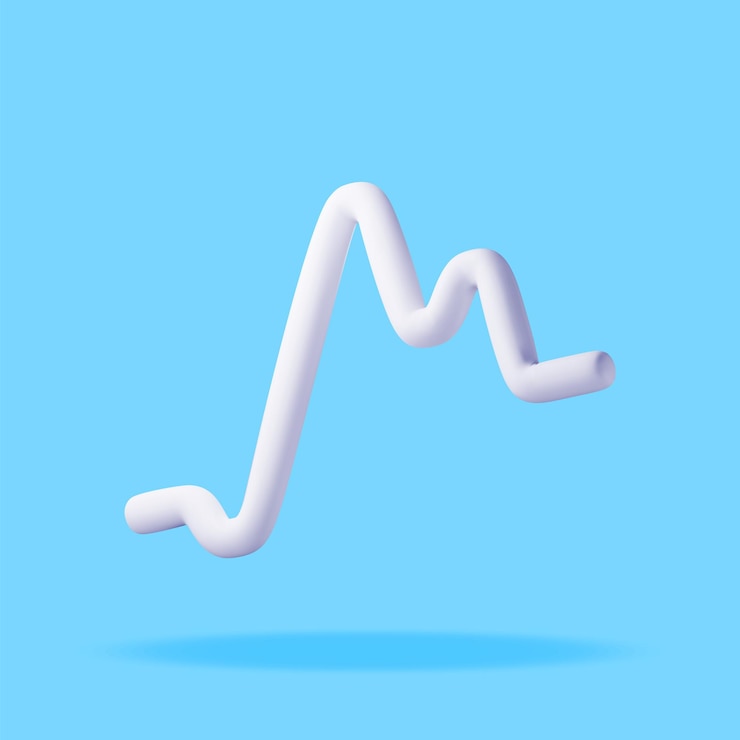 Vector icono de línea de latidos cardíacos 3d aislado en blanco