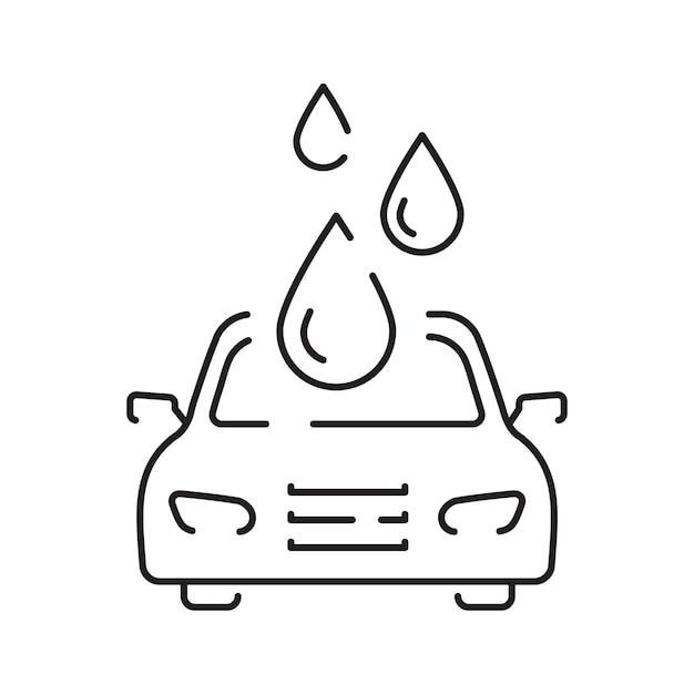 Icono de la línea de lavado de automóviles Elemento de servicio de automóviles