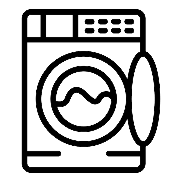 El icono de la línea de lavadoras modernas