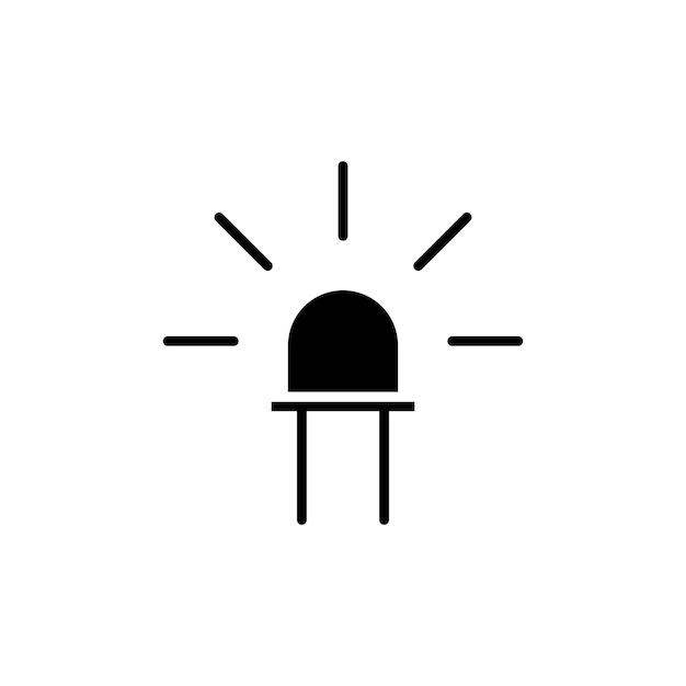 Ícono de línea LED aislado en fondo blanco