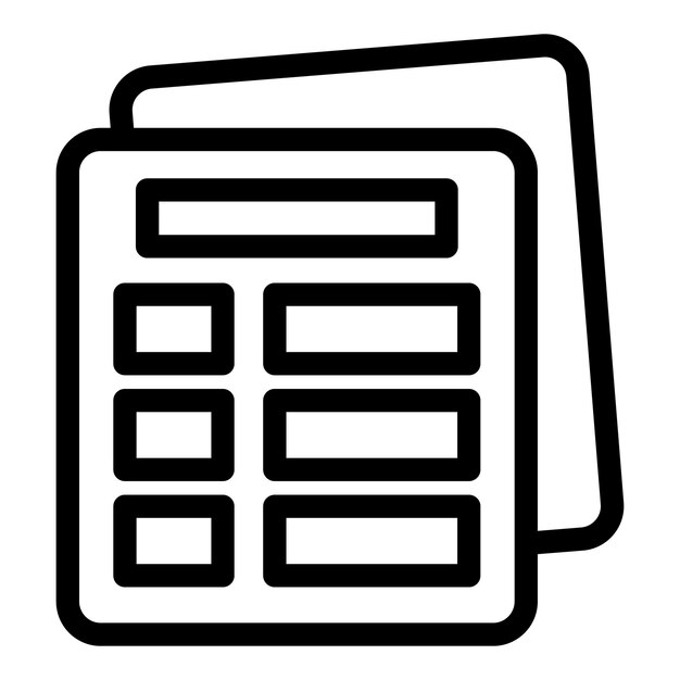 Un icono de línea limpia simple de una calculadora que muestra números
