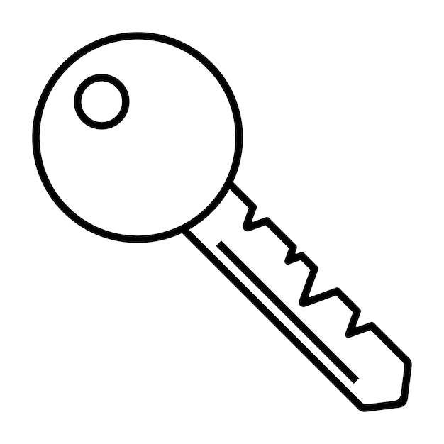 Icono de línea de llave de bloqueo Protección seguridad datos información puerta abierta llave maestra corporación Vector icono para negocios y publicidad