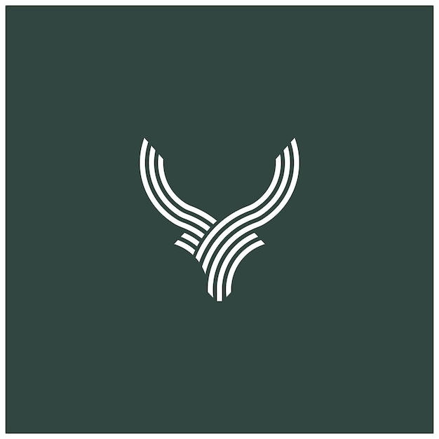 icono de línea de logotipo de ciervo y logotipo de cervo con forma única y lujosa ilustración vectorial
