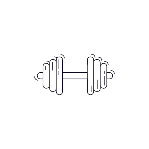 Icono de línea de mancuernas icono de línea delgada de barra deportiva