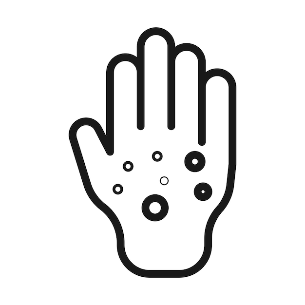 El icono de la línea de la mano aislada en fondo blanco