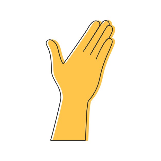 Ícono de línea de mano humana apuntando Ilustración vectorial