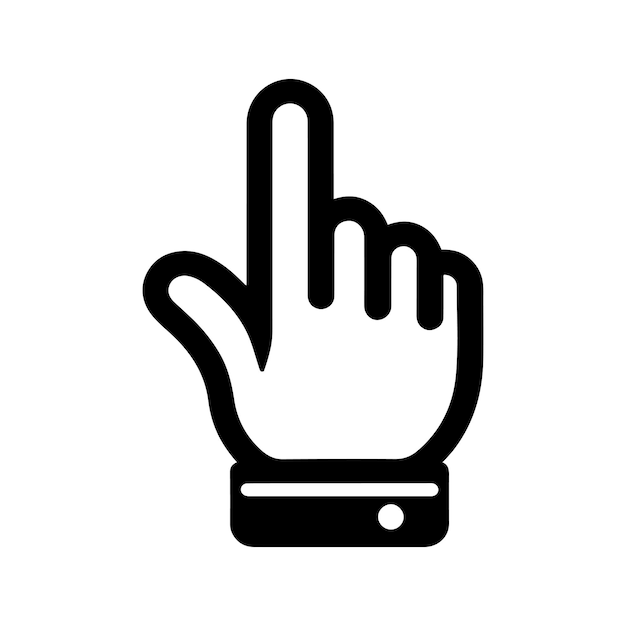 Ícono de línea de la mano del puntero para móvil y web Ícono de línea de las manos del cursor vectorial