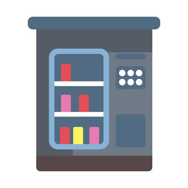 Ícono de línea de máquinas de refrescos Mecanismo de dulces compra de servicio venta de bebidas descuento tienda de cola Ícono vectorial para negocios y publicidad