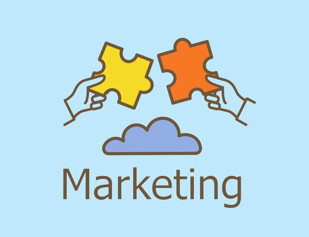 Icono de línea de marketing