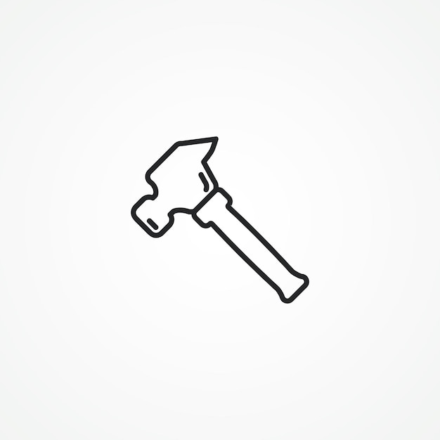 Icono de línea de martillo reparación icono lineal de martillo