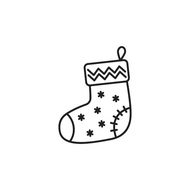 Icono de la línea de medias de Navidad Año Nuevo y Feliz Navidad Icono de calcetines de Navidad