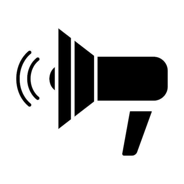 El icono de la línea de megáfono El altavoz El megafono Anuncio Comunicación altavoz Anuncio de mensaje Promoción Alerta pública Radiodifusión Notificación de marketing Sonido Información de habla de voz