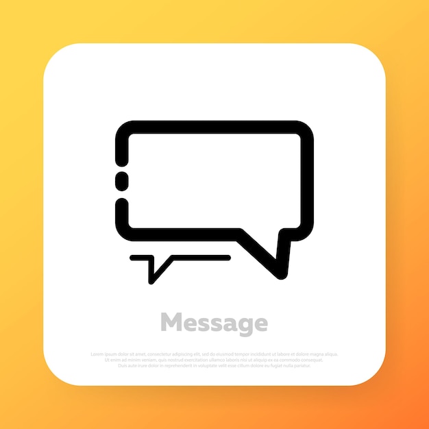 Icono de línea de mensaje. Chat, foro, correo electrónico. SMS nuevos. Comunicación. Icono de línea vectorial para negocios y publicidad