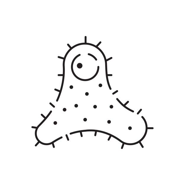 Icono de línea de microbios y bacterias.