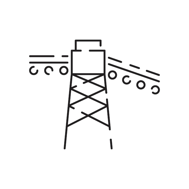 Icono de línea Minin Extracción de minerales en la mina y la superficie Producción de energía y energía Industria eléctrica Conservación de la ecología mundial Minería del carbón Minerales Signo de símbolo de ilustración