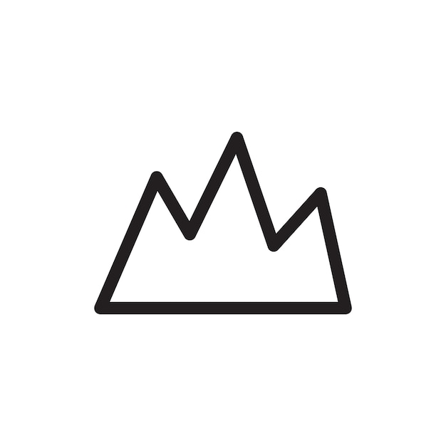 Icono de línea de montaña aislado en fondo blanco