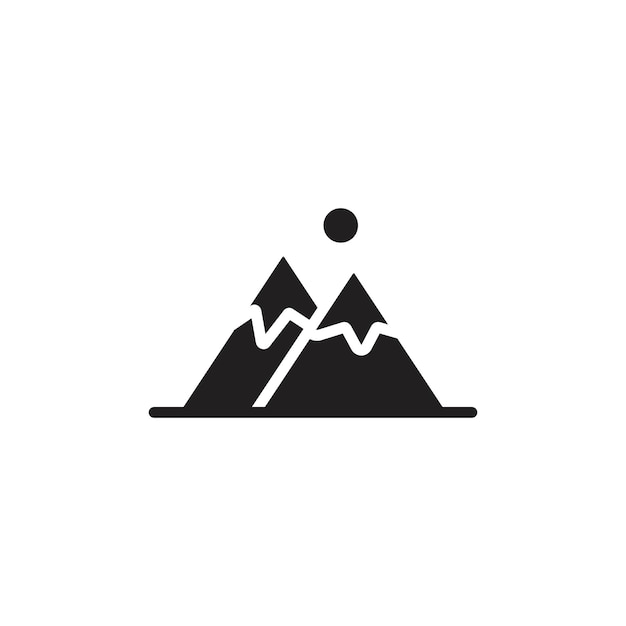 icono de la línea de montaña conjunto de logotipo de arte