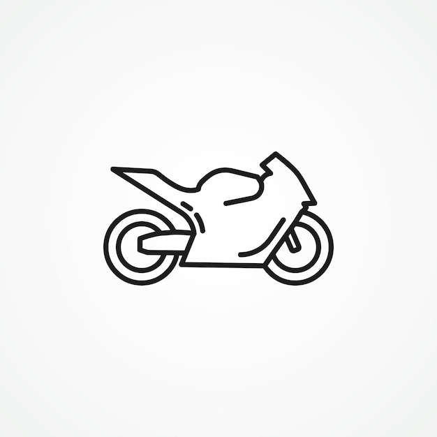 Icono de línea de moto deportiva icono de contorno de moto deportiva