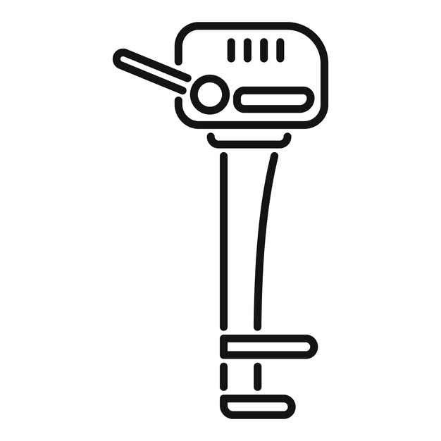 Icono de la línea de motor del barco que representa la potencia náutica