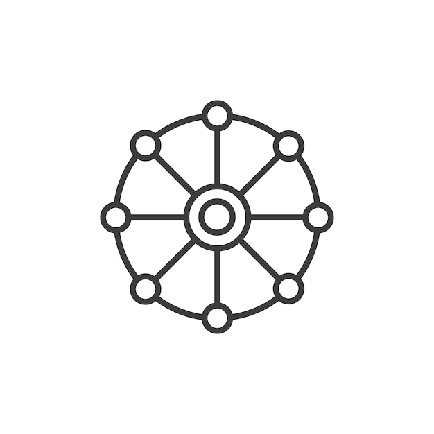 Icono de línea de múltiples canales aislado en fondo blanco