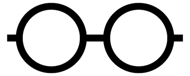 Icono de línea negra de gafas redondas Marco de anteojos