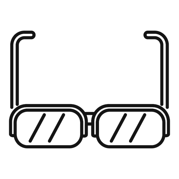 Icono de línea negra de gafas de sol con marco grueso