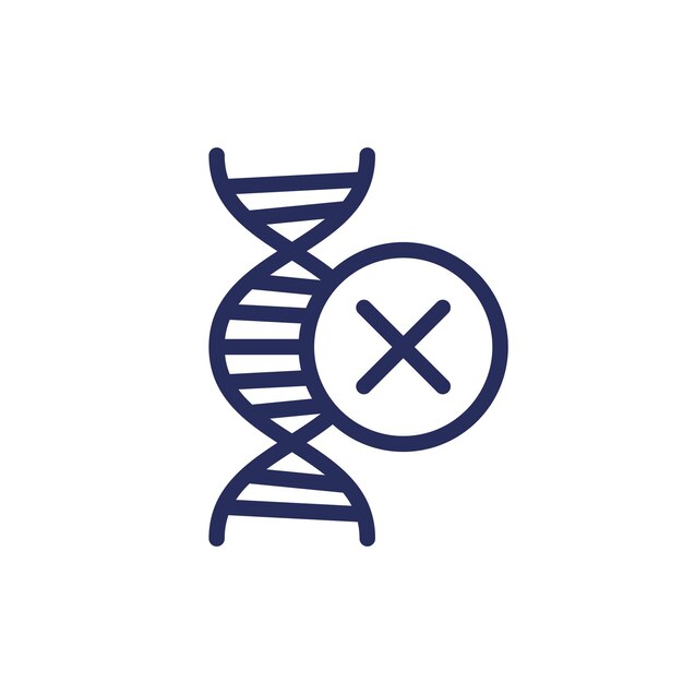 icono de línea no modificado genéticamente, no GMO
