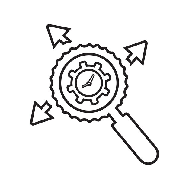 Ícono de línea de optimización de reputación Vector de esquema