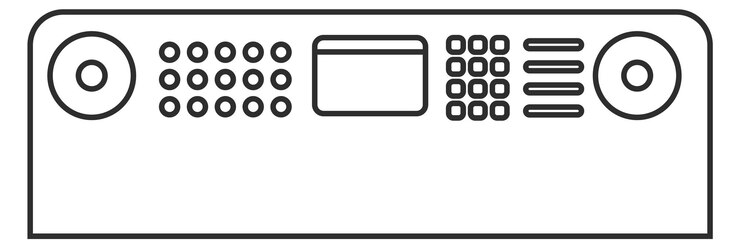 Vector icono de la línea del panel del sintetizador símbolo de instrumento musical