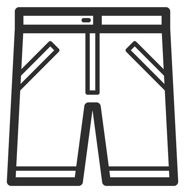 Icono de línea de pantalones cortos símbolo de ropa de verano casual