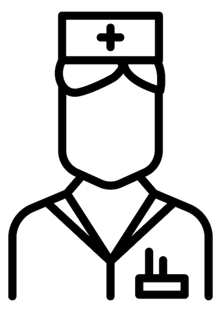 Icono de línea de paramédico Trabajador masculino de clínica médica