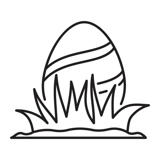 Icono de línea de Pascua Feliz Vector de señal de vacaciones Vector de huevo