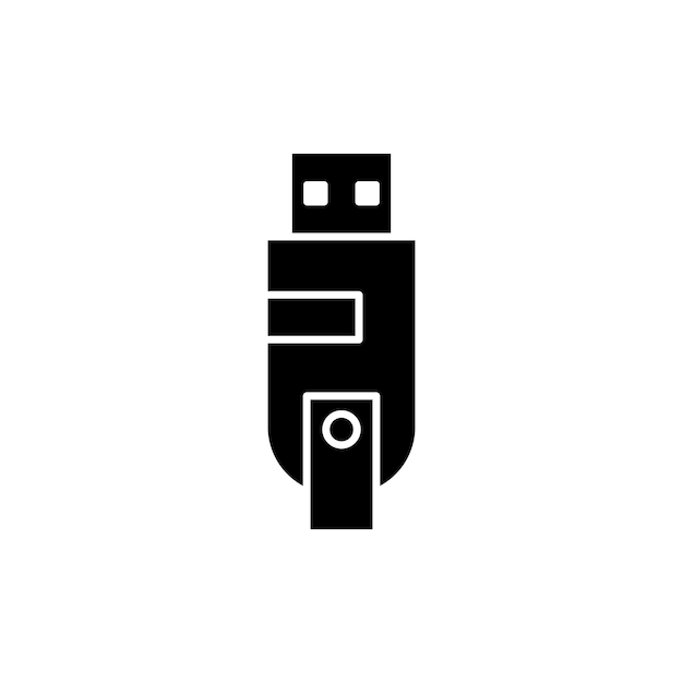 Icono de línea de pendrive aislado en fondo blanco