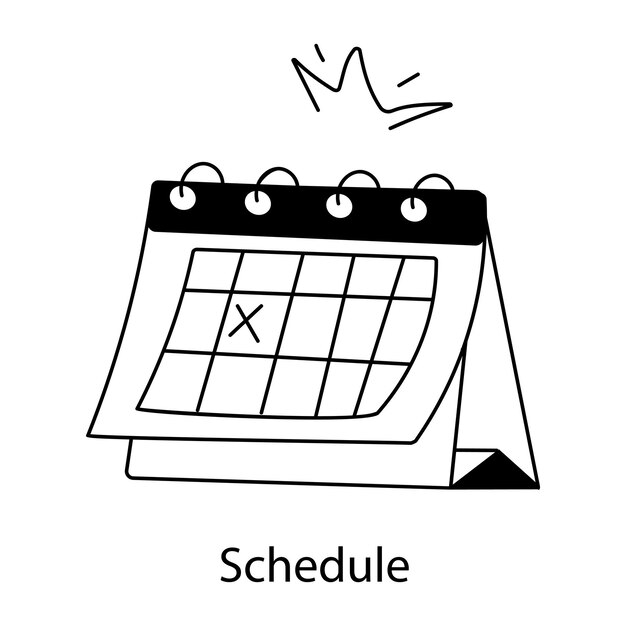 Un icono de línea personalizable del horario de trabajo