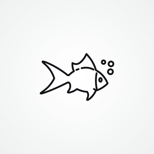 Icono de línea de pescado Icono de contorno de pescado