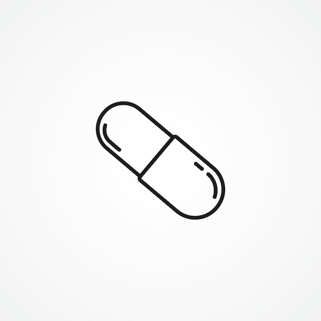 Icono de línea de píldoras icono de contorno de drogas