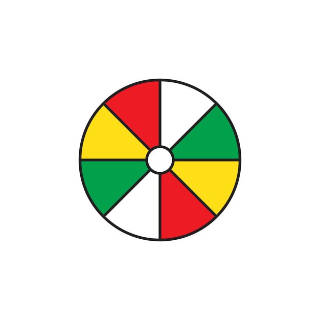 icono de línea plana de pelota de playa sobre fondo blanco arte de logotipo vectorial simple para ilustración de ocio